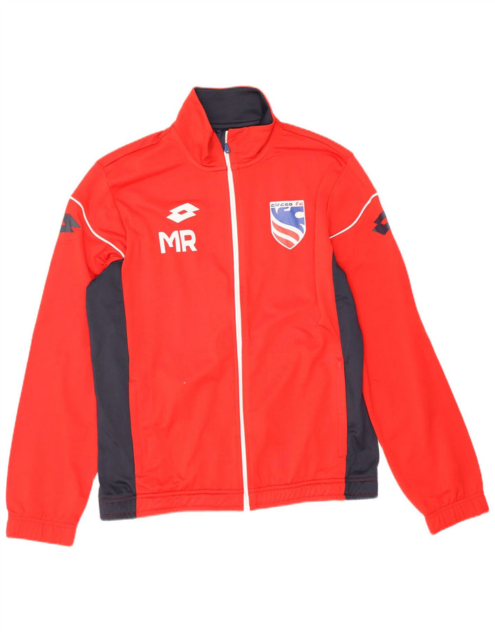 Lotto Herren-Trainingsanzug mit grafischem Oberteil, großes rotes Farbblock-Polyester