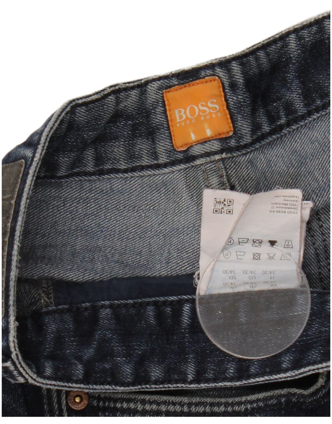 HUGO BOSS Herren Straight Jeans W34 L27 Blaue Baumwolle