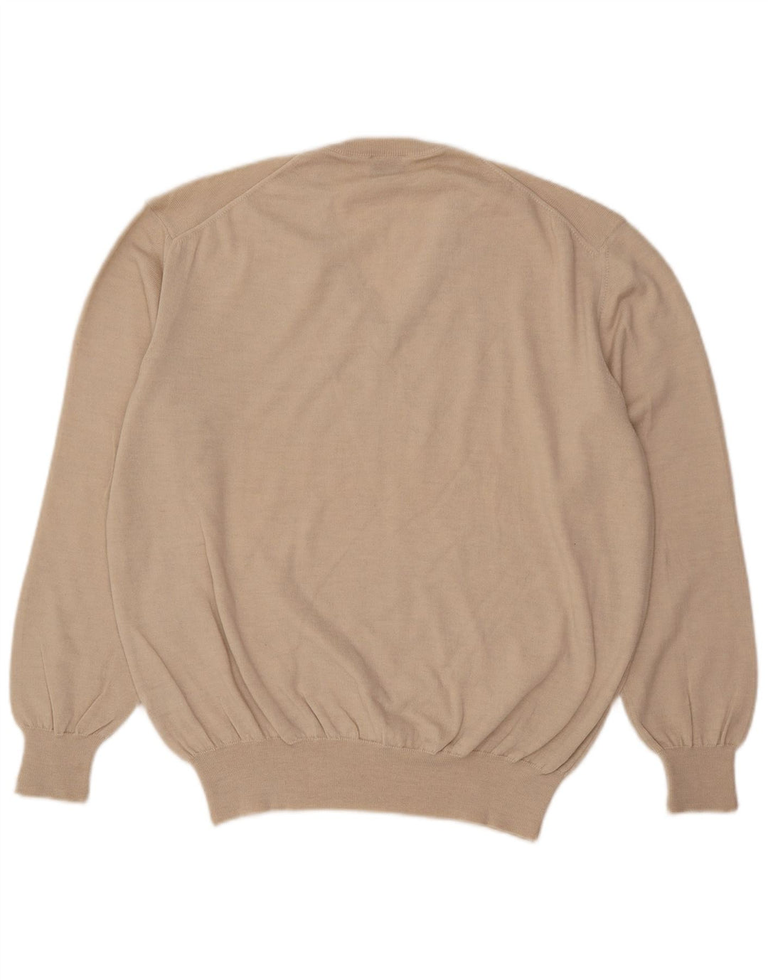 TRUSSARDI Herren-Pullover mit V-Ausschnitt aus mittelbeiger Wolle