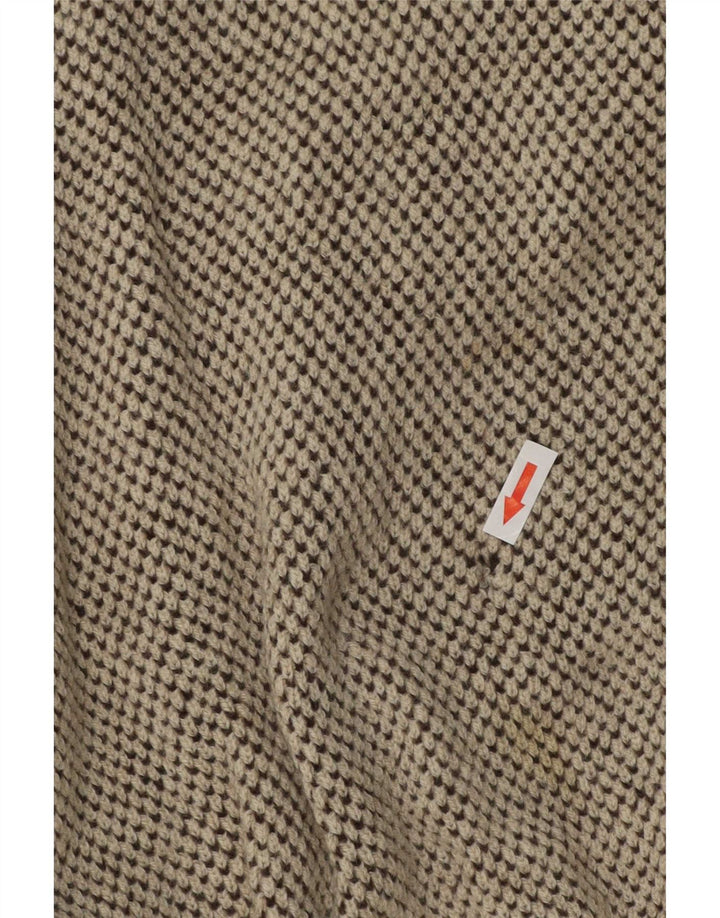 Bizzarro Herren-Pullover mit Knopfkragen, Größe 48, mittelbeigemeliert