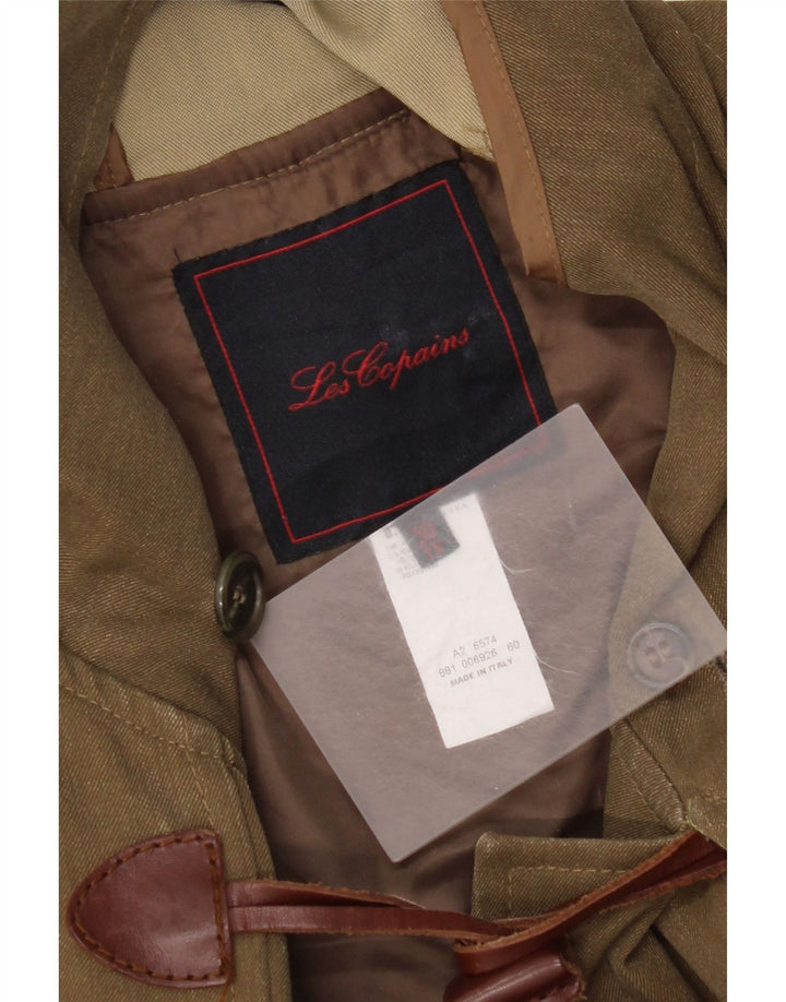 Les Copains Herren-Dufflecoat mit Kapuze, IT 50, große braune Wolle