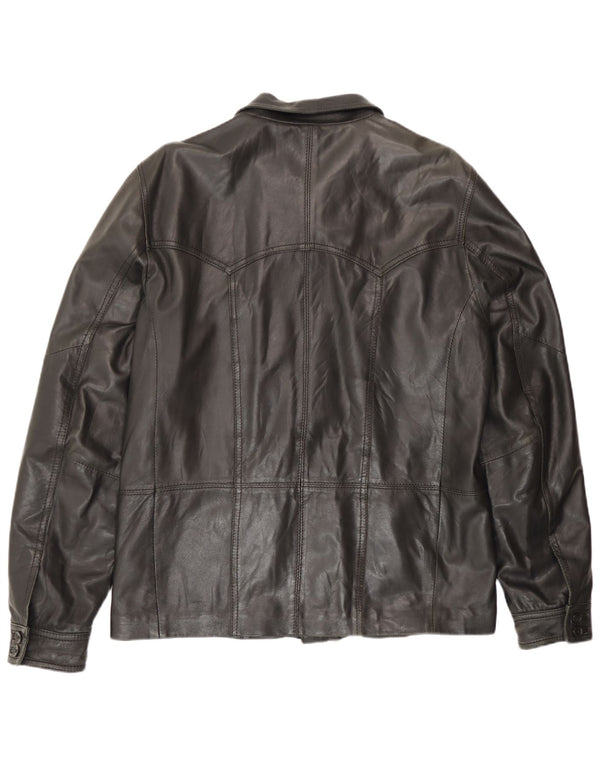 Zen Herren Lederjacke IT 52 Großes schwarzes Leder