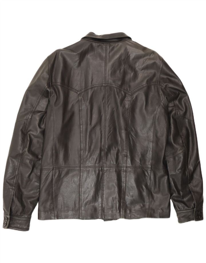 Zen Herren Lederjacke IT 52 Großes schwarzes Leder