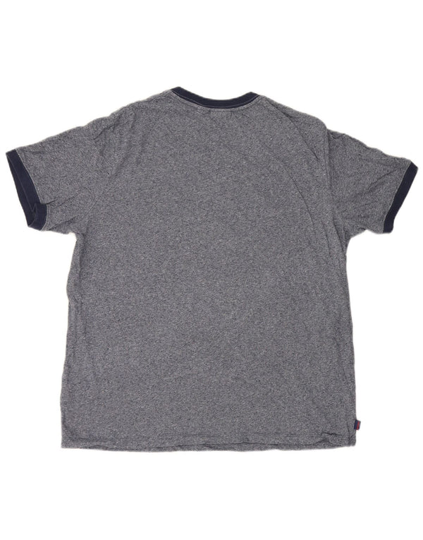 Superdry Herren T-Shirt Top 2XL Marineblau gesprenkelte Baumwolle