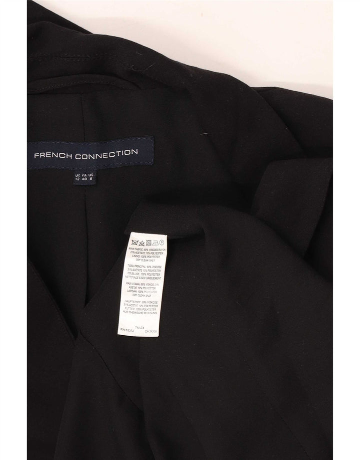 French Connection Damen-Blazerjacke mit 3/4-Ärmeln, UK 12, Mittelschwarz