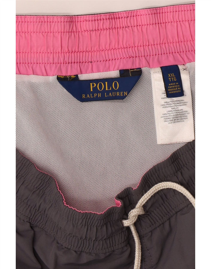 POLO RALPH LAUREN Herren Badeshorts 2XL Graues Nylon