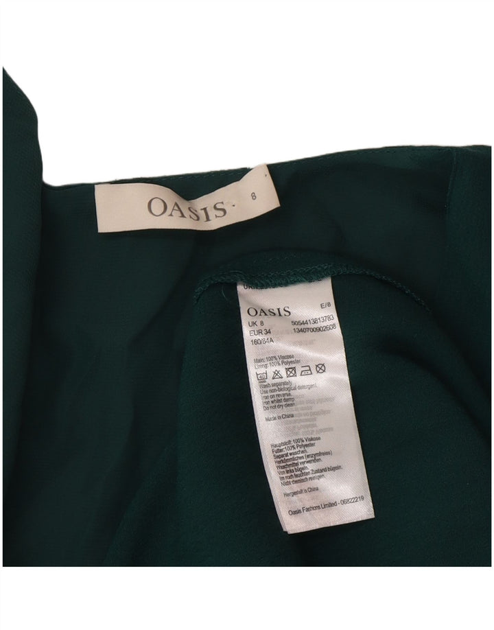 Oasis A-Linien-Kleid für Damen, Gr. 8, Größe S, grüne Viskose