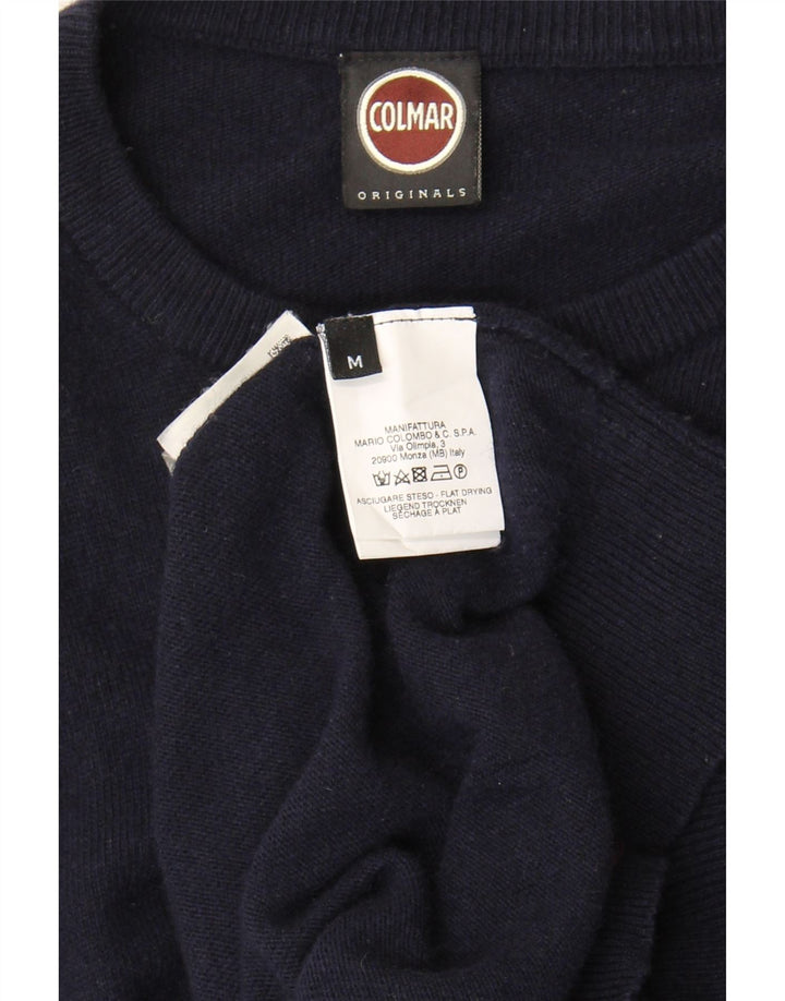 COLMAR Mens Originals Crew Neck Jumper Sweater Medium Navy Blue Polyamide Vintage Colmar and Second-Hand Colmar from Messina Hembry 