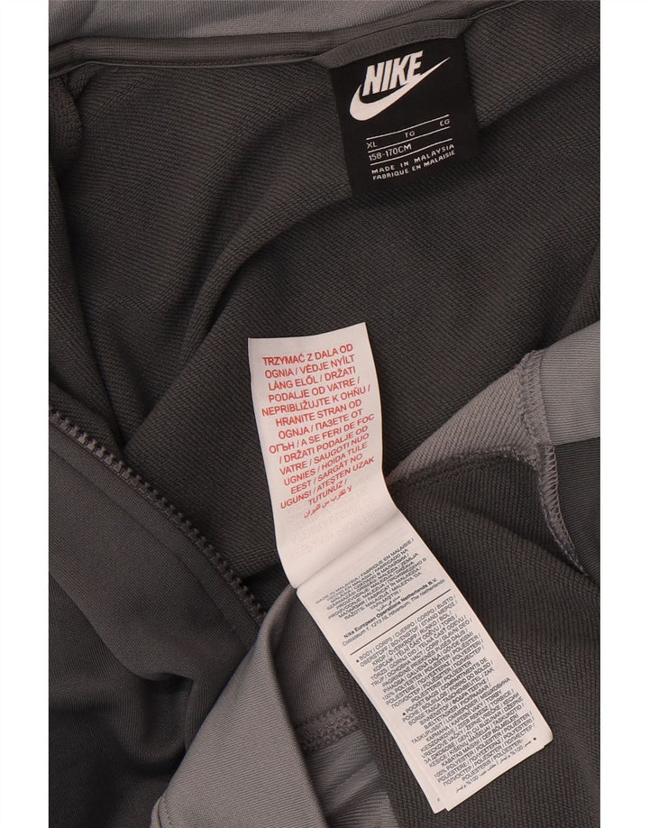 Nike Jungen-Trainingsanzug-Top-Jacke, 13–14 Jahre, XL, graues Colourblock-Polyester