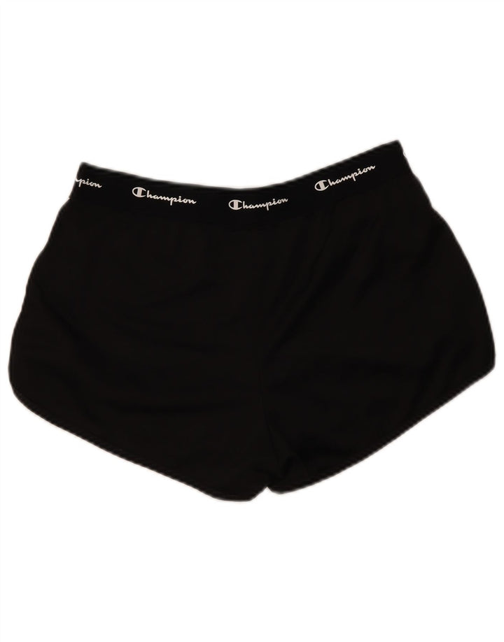 Champion Womens Graphic Sport Shorts UK 14 Large Schwarz Polyester