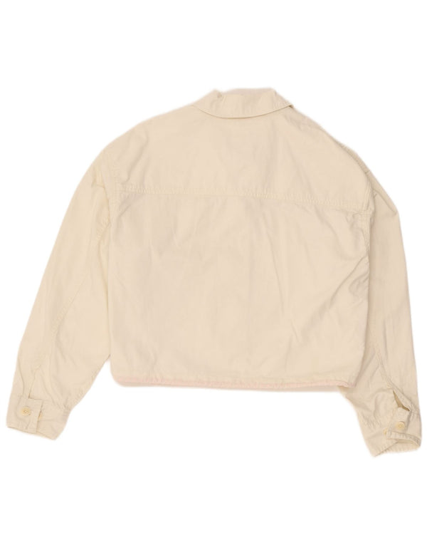 Converse Womens Bomber Jacket UK 14 Medium Off White Cotton