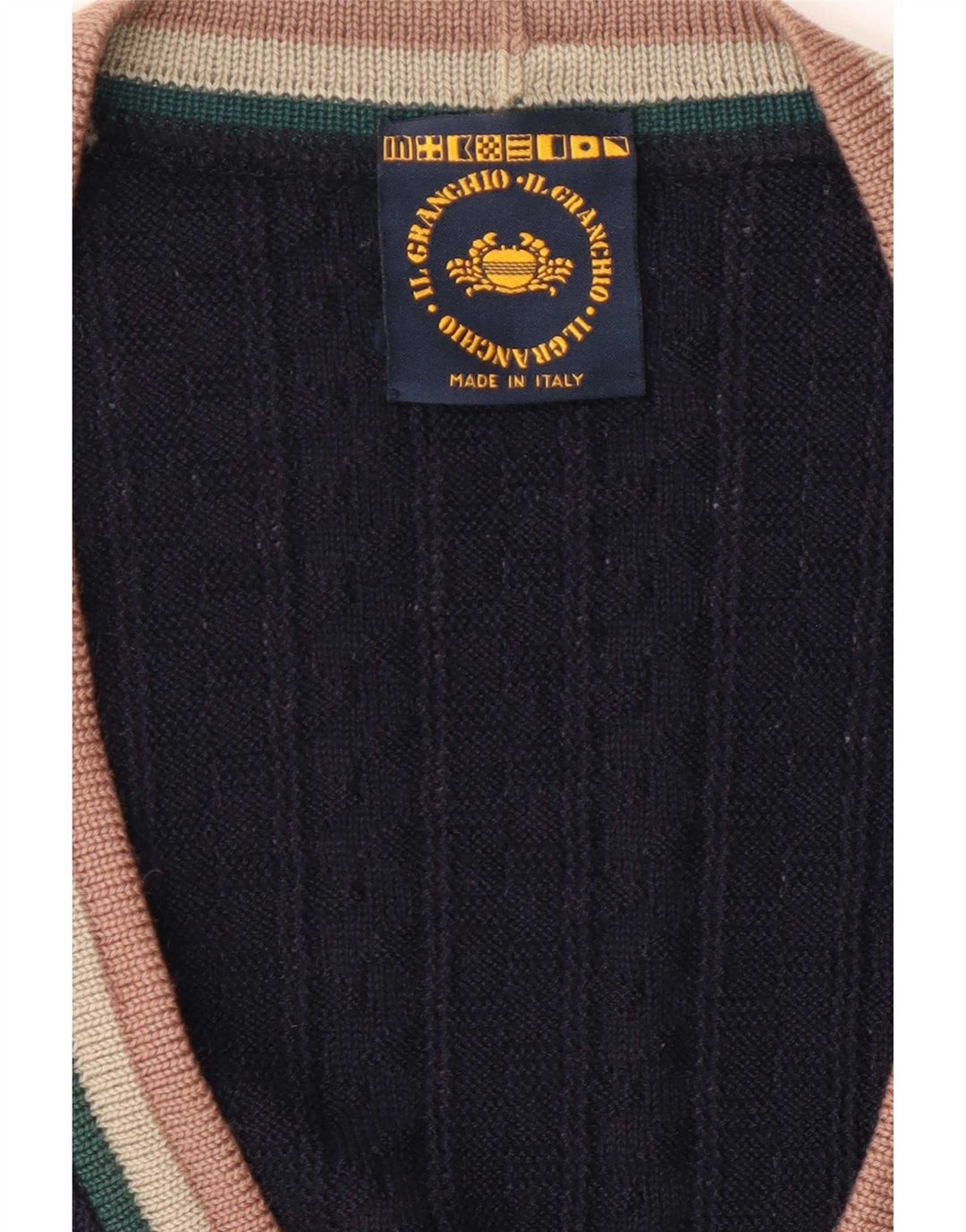 Il Granchio Herren-Strickjacke, groß, Marineblau