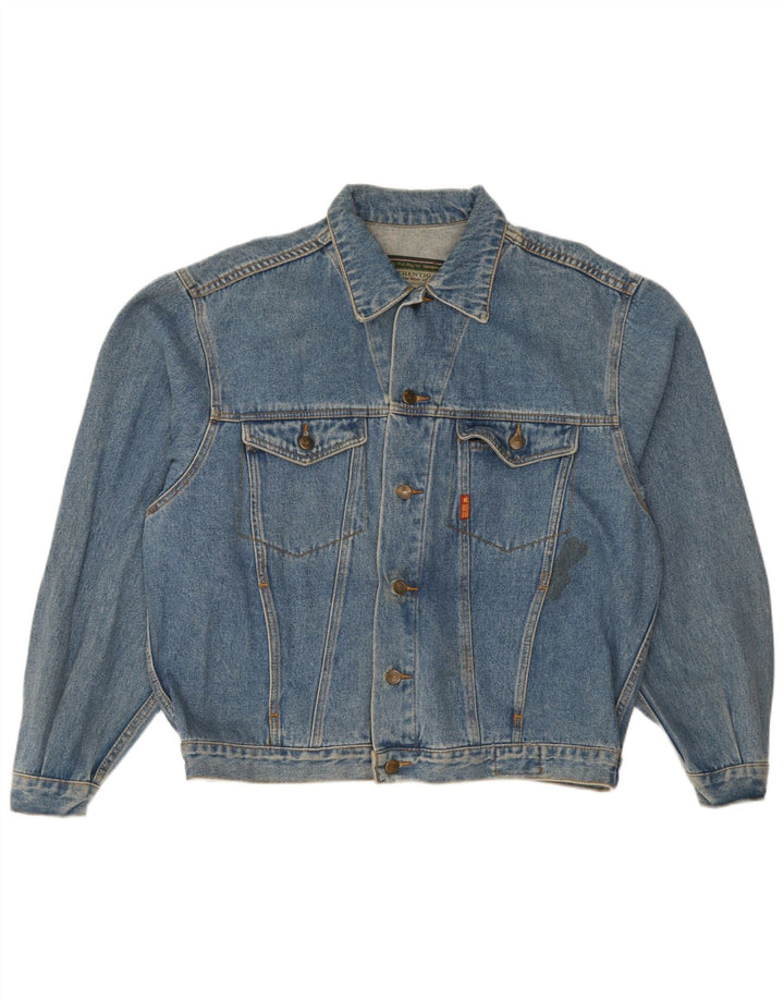 Vintage Herren Jeansjacke IT 52/54 Große blaue Baumwolle