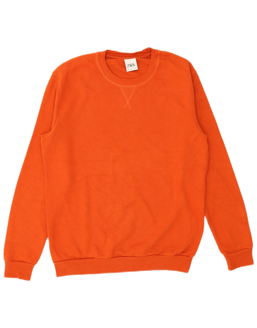 Zara Herren Sweatshirt Pullover Large Orange Baumwolle