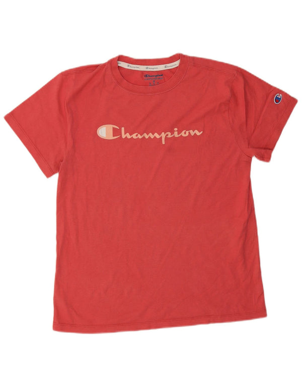 Champion Damen Grafik-T-Shirt-Oberteil UK 12 Mittelrot