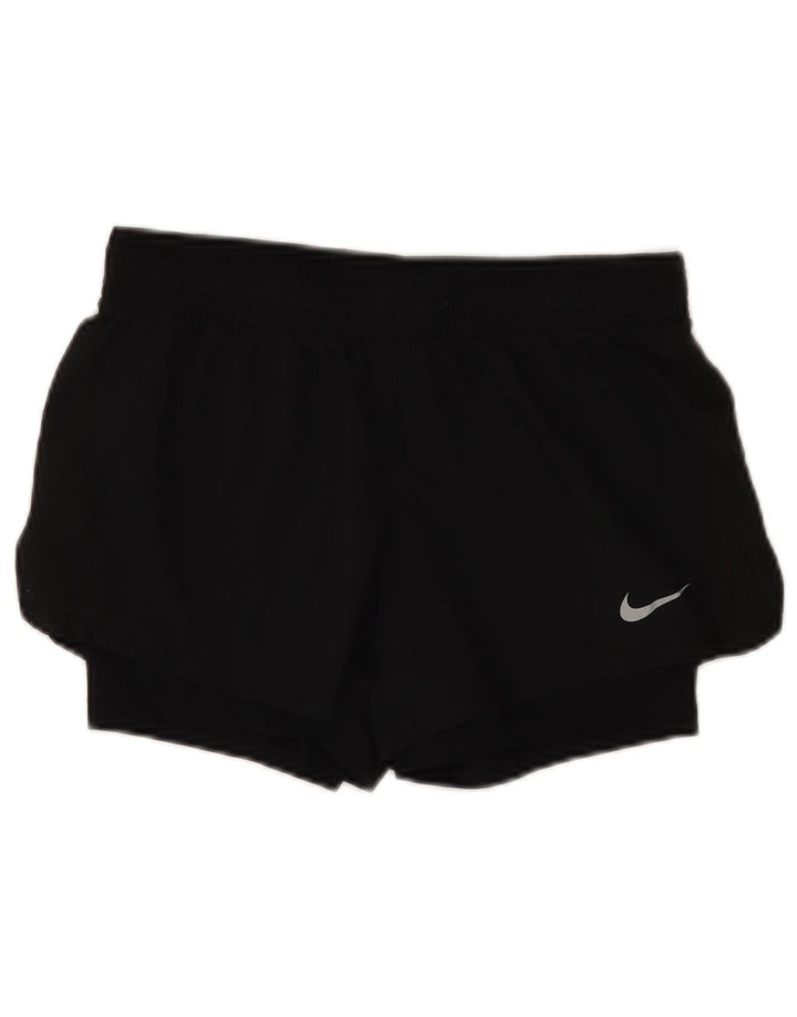 NIKE Damen Dri Fit Sport Shorts UK 10 Small Schwarz Polyester