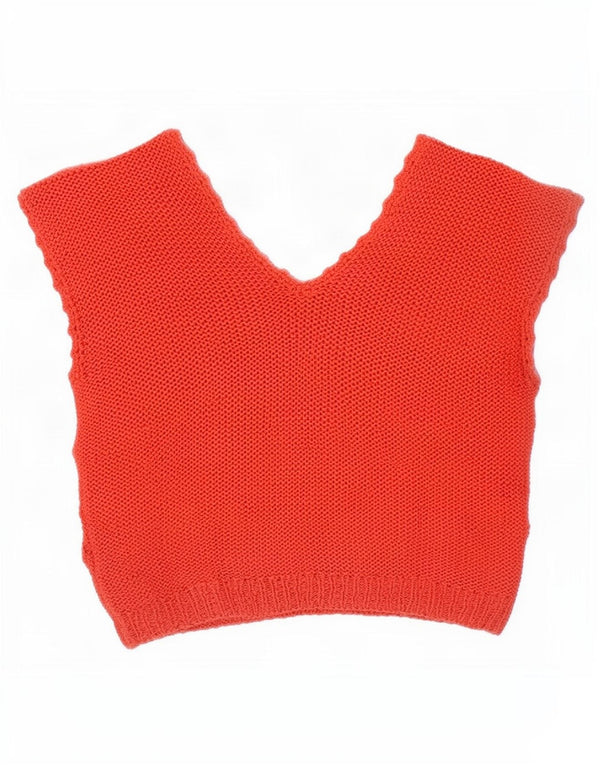 Vintage Damen Weste Tank Top UK 16 Large Rot