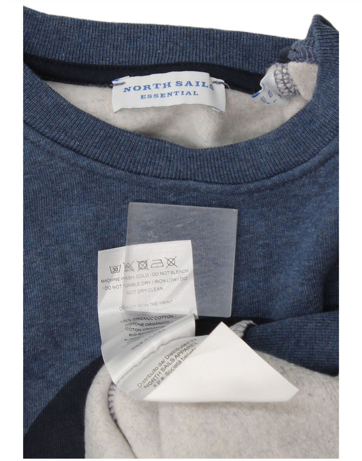 North Sails Herren-Sweatshirt mit Grafik, groß, aus blauer Baumwolle
