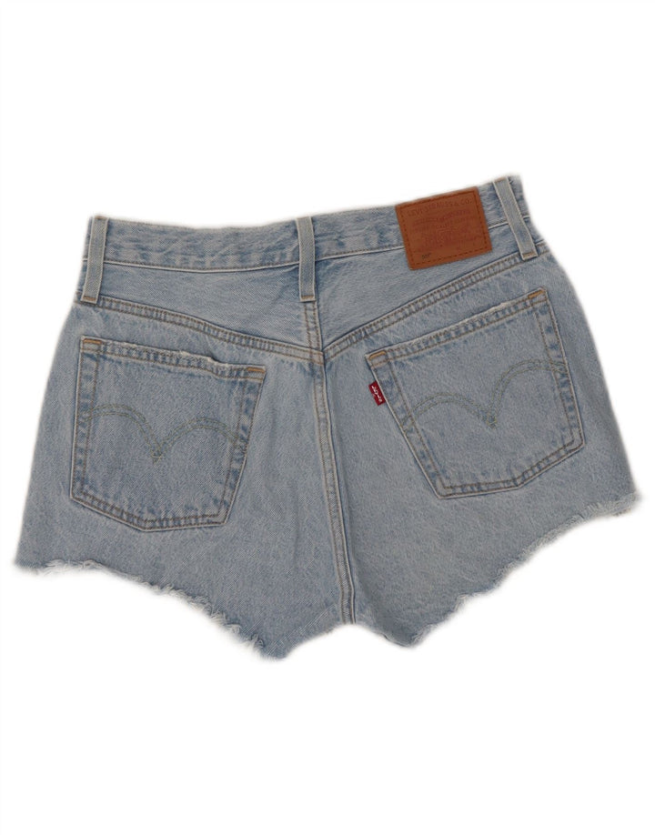 Levi's Damen 501 Distressed Denim Shorts W26 Small Blaue Baumwolle