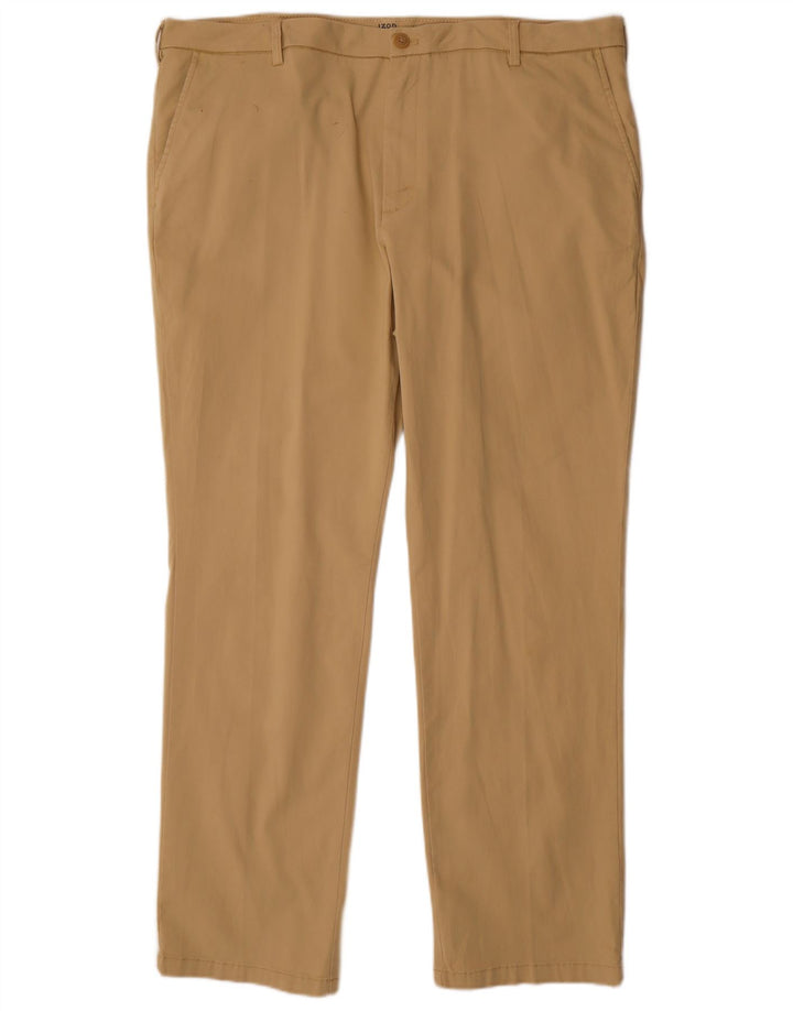 Izod Herren gerade Chinohose W40 L32 Beige Baumwolle