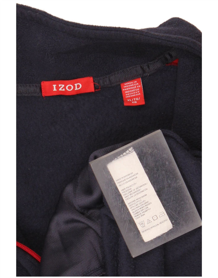 IZOD Herren-Fleecepullover mit Reißverschluss am Hals, XL, Marineblau, Farbblock-Polyester