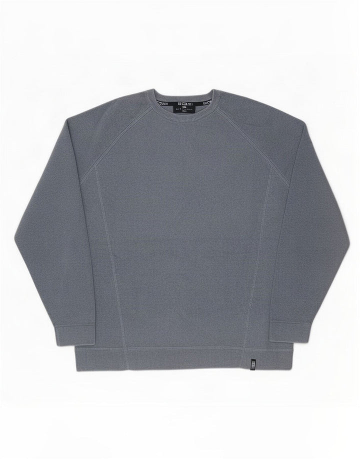 Marks & Spencer Herren Blauer Harbour-Pullover mit Rundhalsausschnitt Mittelgrau