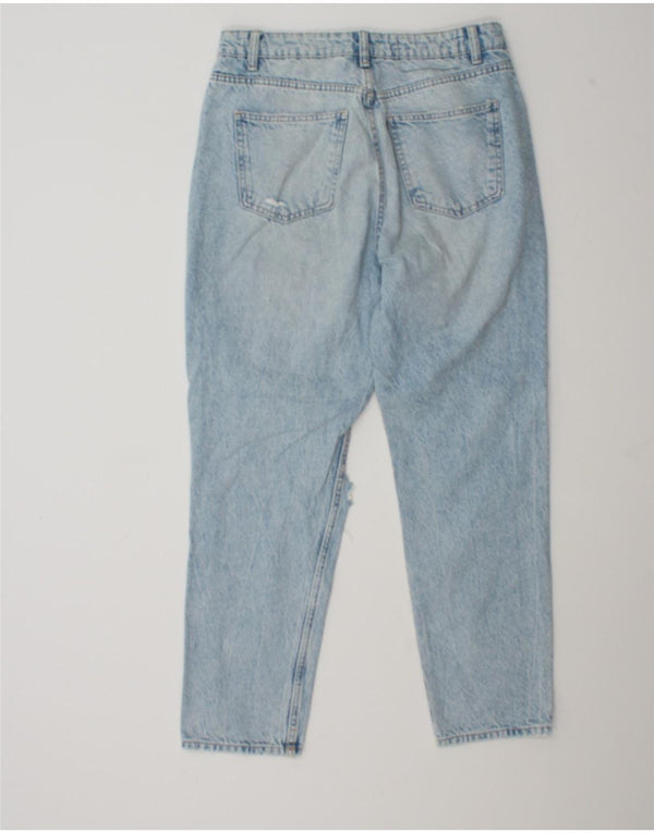 Zara Damen Distressed Tapered Jeans EU 40 Medium W30 L27 Blaue Baumwolle