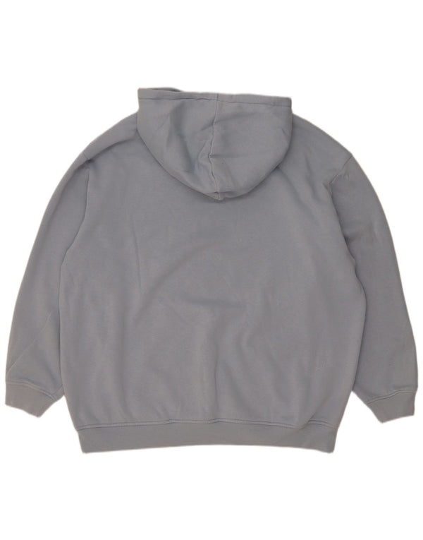 Adidas Damen Übergroßer Kapuzenpullover UK 12/14 Mittelblaue Baumwolle