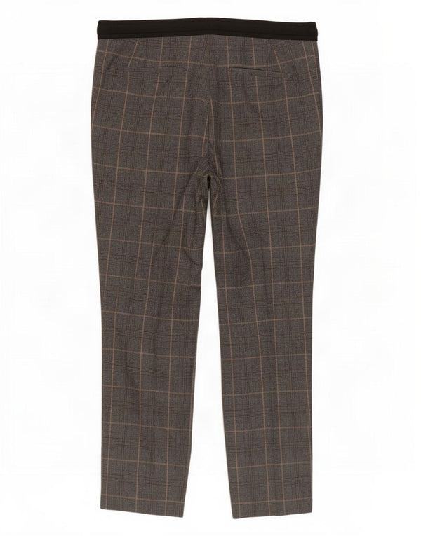 Zara Slim Chino-Hose für Damen, groß, W30, L28, grau kariertes Polyester