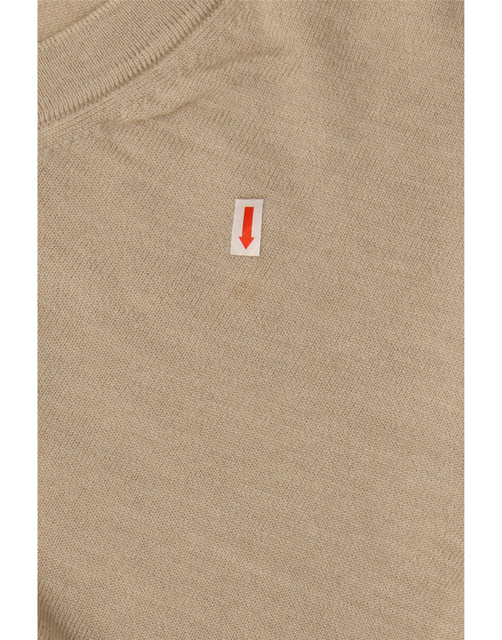 Marz Herren-Pullover mit V-Ausschnitt IT 48 Mittelbeige Wolle
