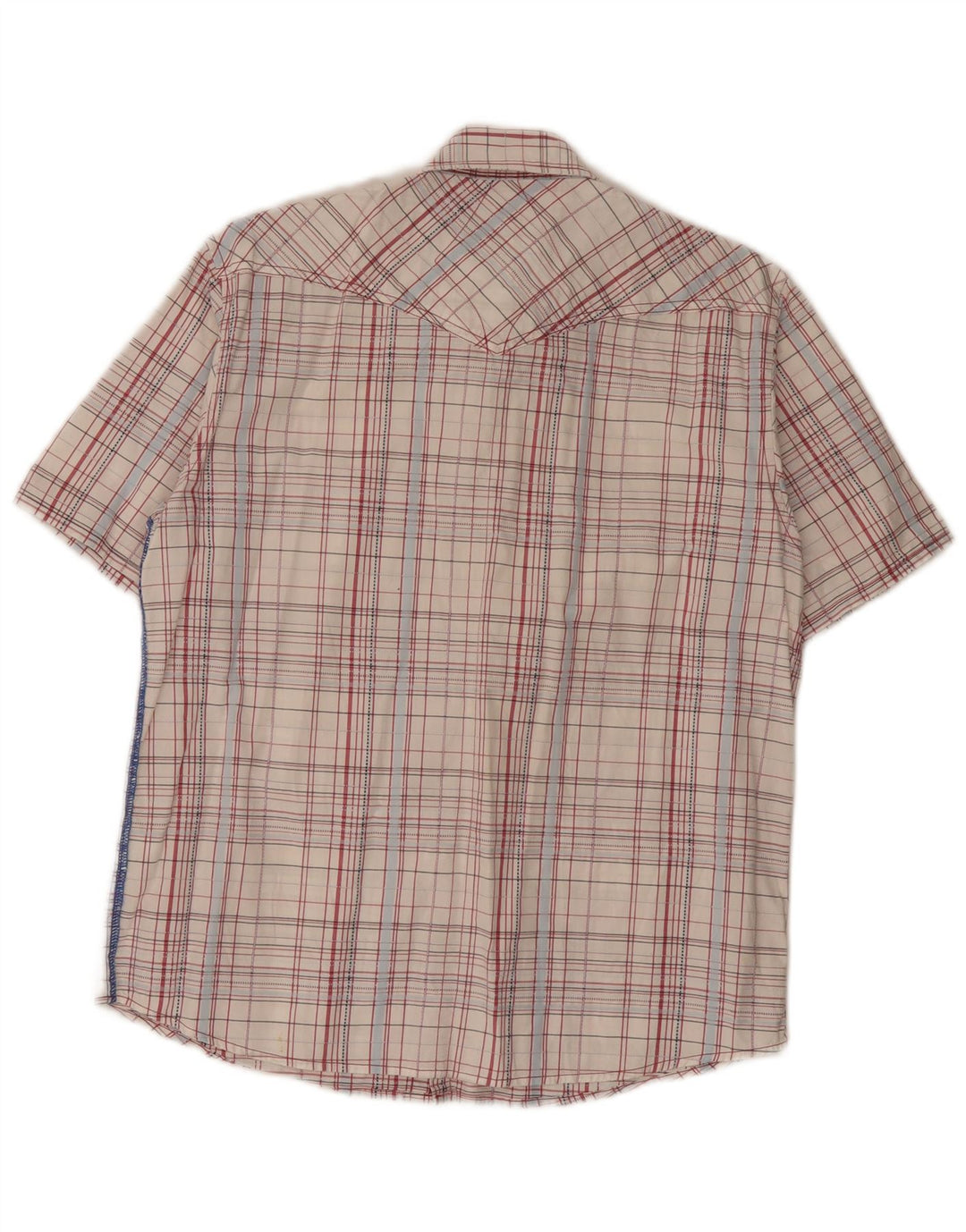 Wrangler Herren-Hemd, kurzärmelig, reguläre Passform, mittelweiß, kariert, Baumwolle