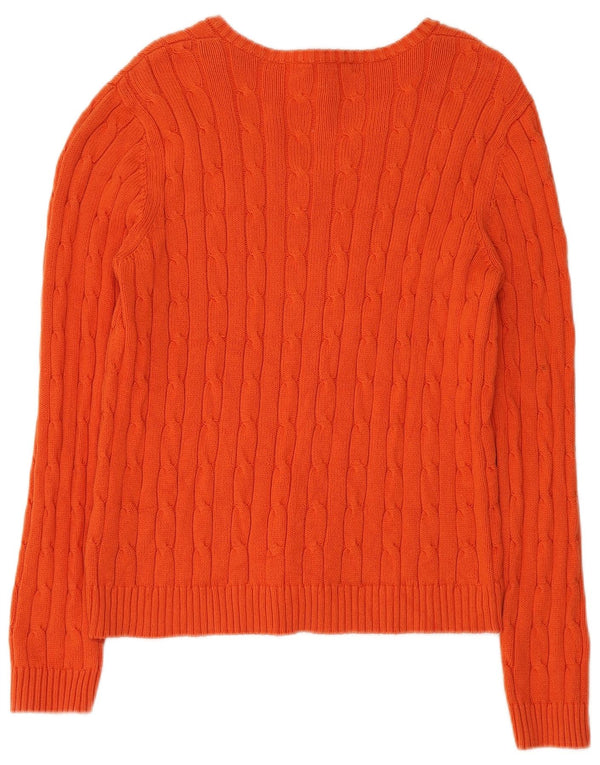 Chaps Damen-Pullover mit V-Ausschnitt, UK 18, XL, Orange, Baumwolle
