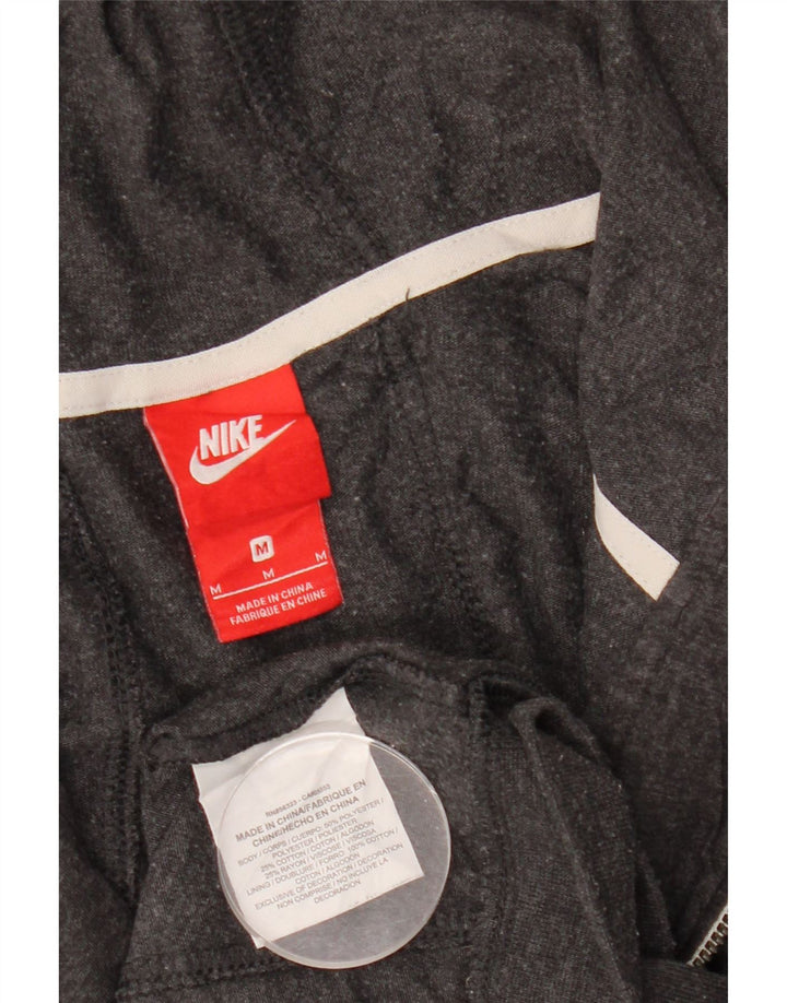 Nike Damen Zip Hoodie Pullover UK 14 Mittelgraues Polyester