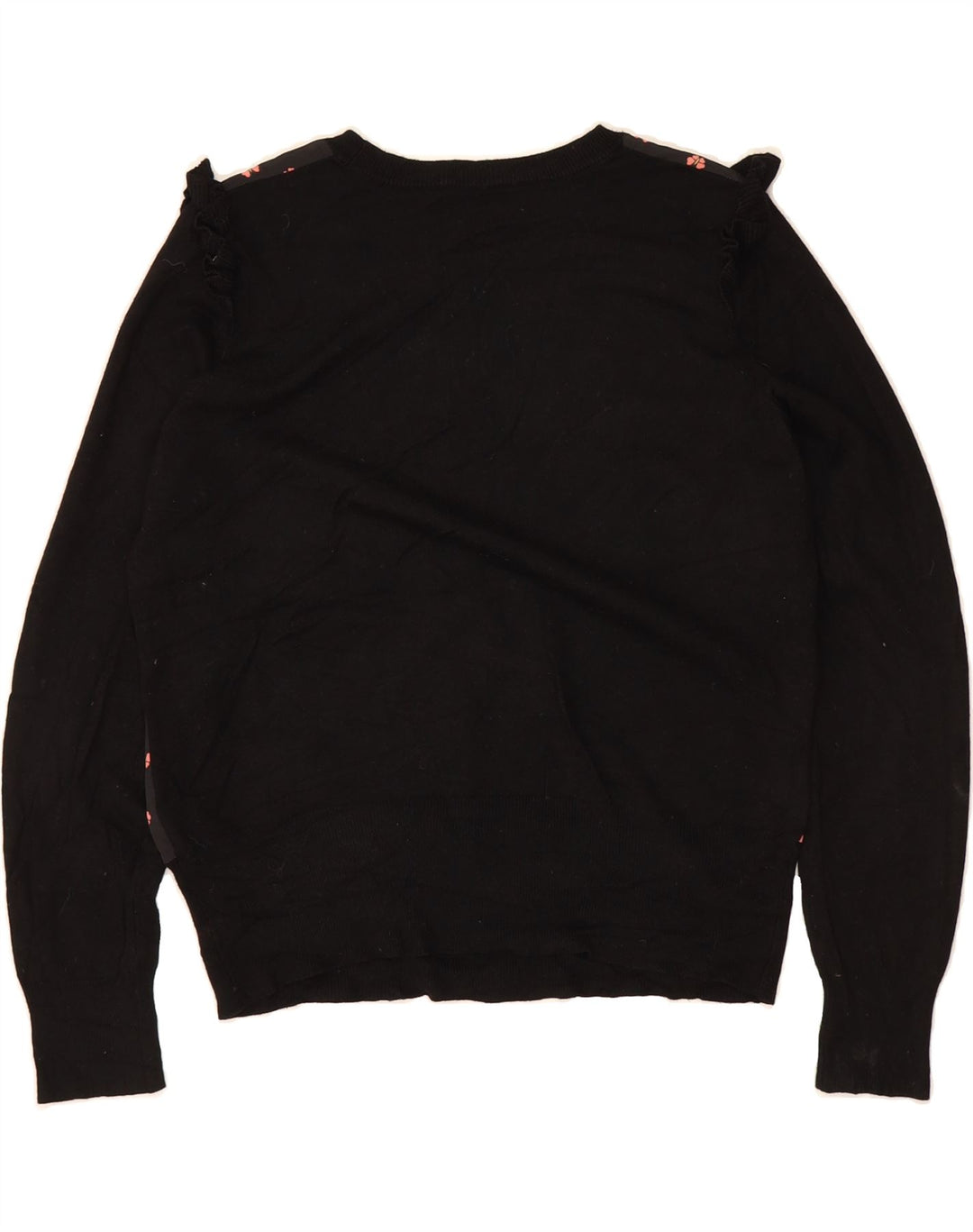 OASIS Womens Boat Neck Jumper Sweater UK 14 Medium Black Butterfly Vintage Oasis and Second-Hand Oasis from Messina Hembry 