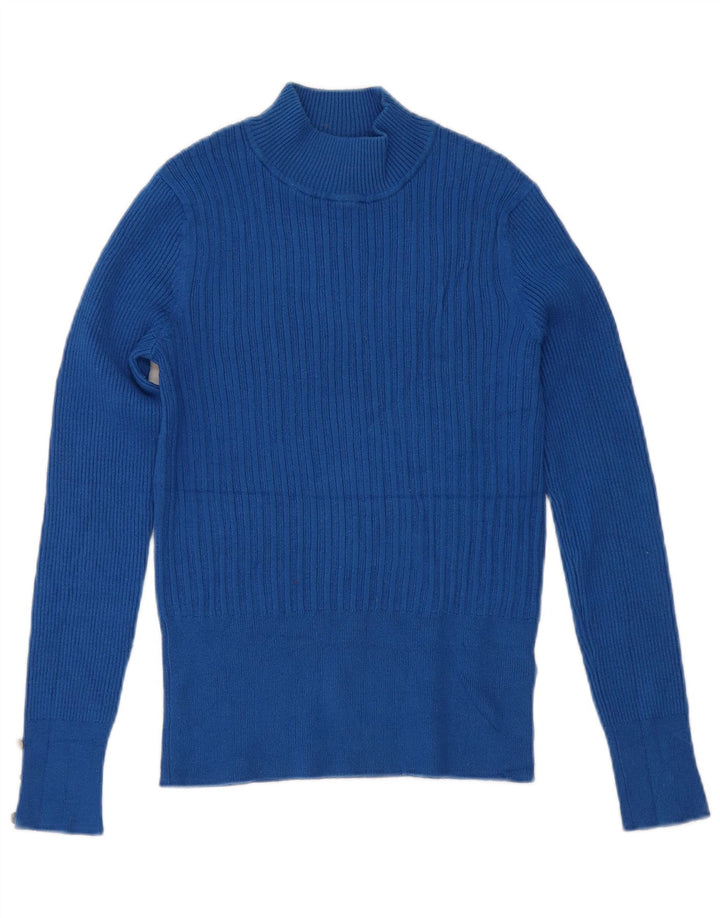 Marks & Spencer Rollkragenpullover für Damen, Gr. 10, Größe S, blau, Viskose