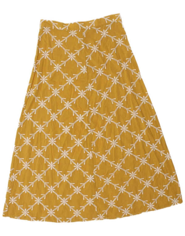 Zara Damen A-Linien-Rock Medium W28 Gelb geblümt
