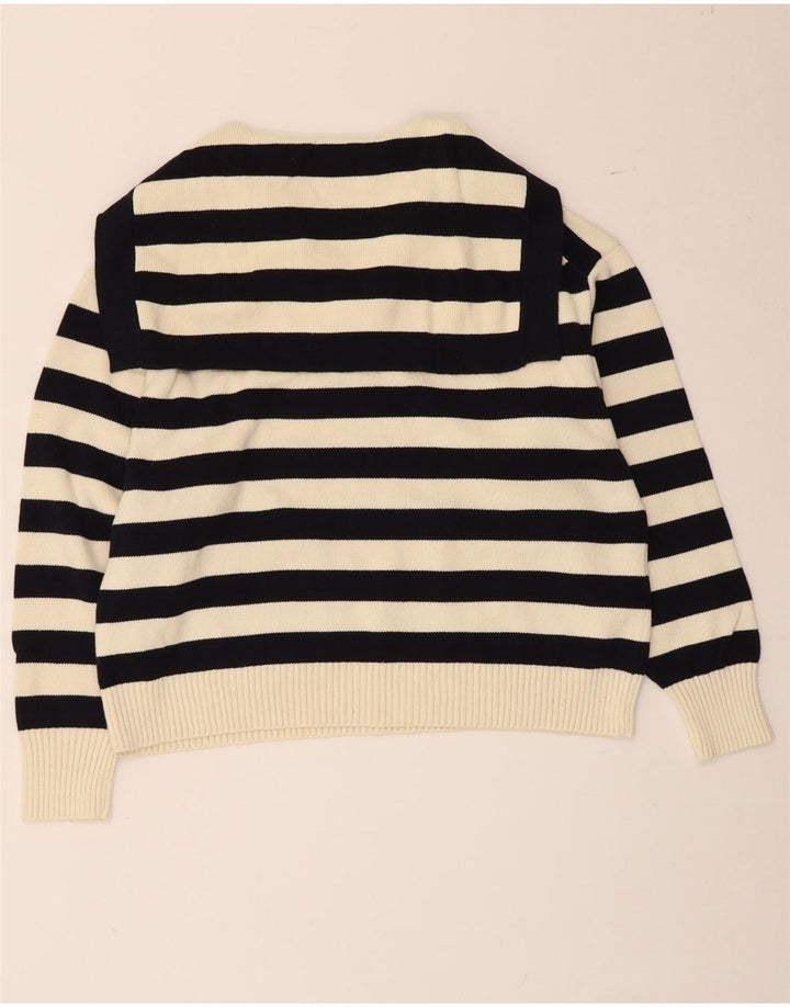 Zara Damen-Pullover mit Rollkragen, übergroß, Gr. 10, Größe S, Schwarz, gestreift