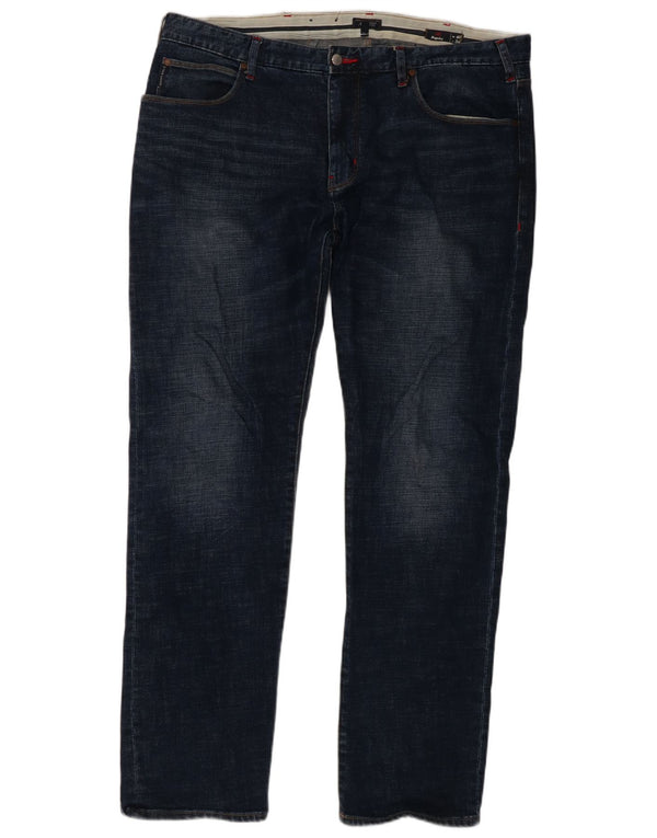 Armani Mens Regular Straight Jeans W40 L34 Navy Blue Cotton