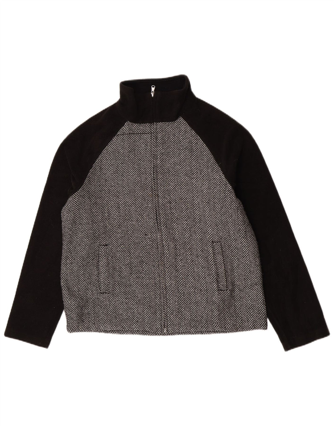 Champion Damen Bomberjacke UK 18 XL Schwarz Fischgrätenmuster