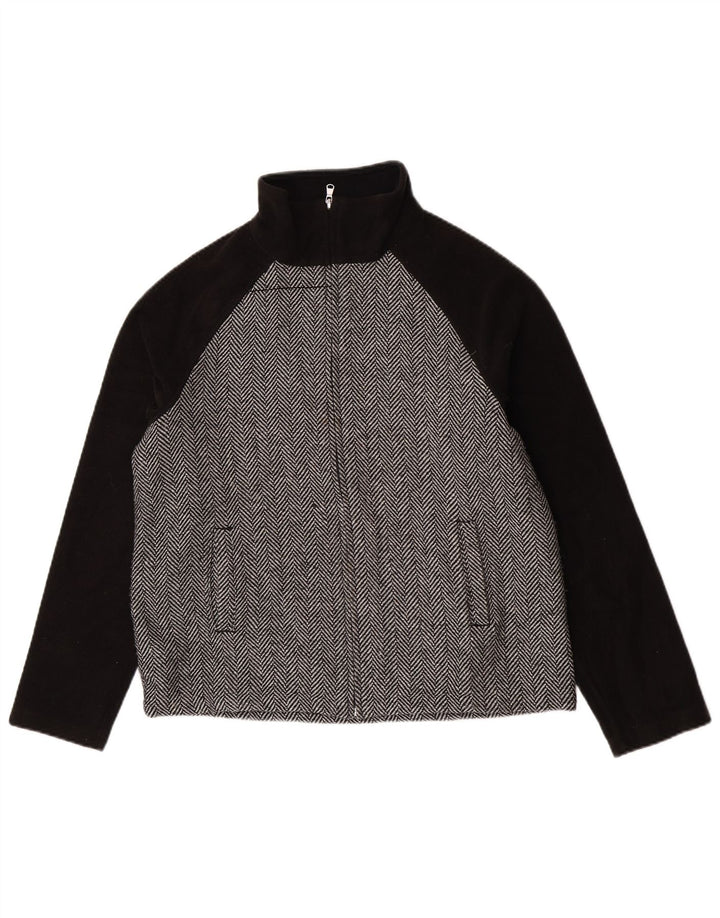 Champion Damen Bomberjacke UK 18 XL Schwarz Fischgrätenmuster