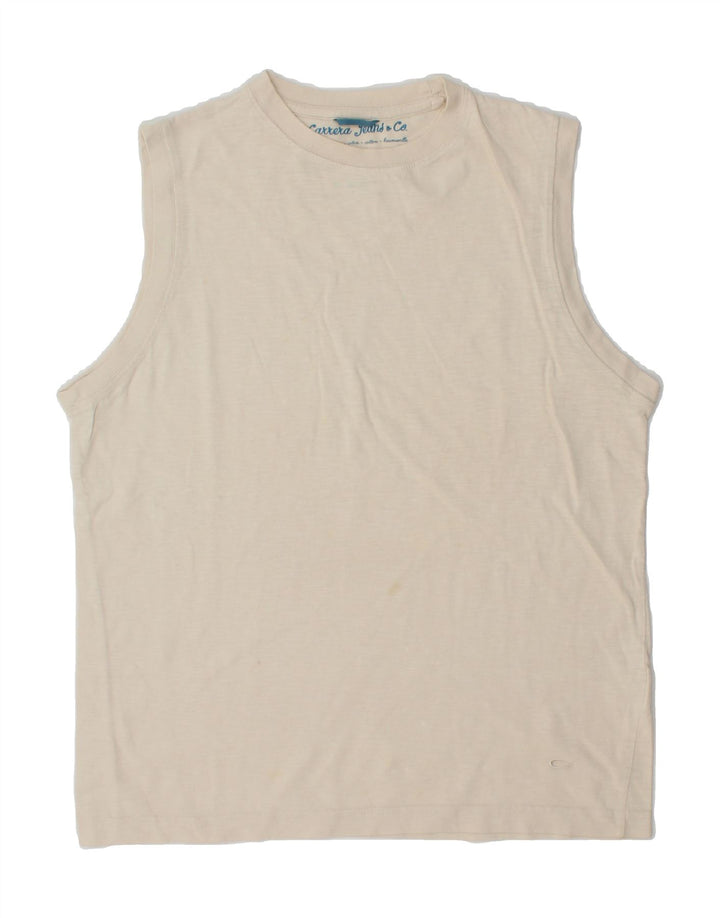 CARRERA Mens Vest Top Medium Beige Cotton Vintage Carrera and Second-Hand Carrera from Messina Hembry 