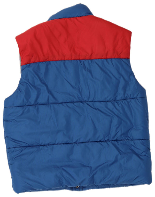 Levi's wattierte Herrenweste UK 40, groß, blaues Farbblock-Polyester
