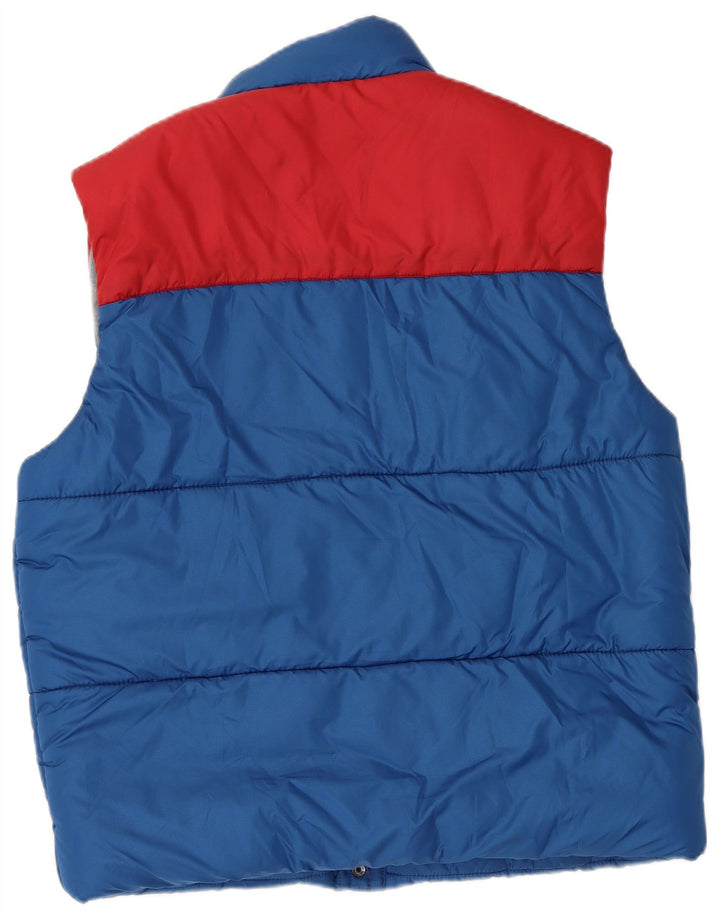 Levi's wattierte Herrenweste UK 40, groß, blaues Farbblock-Polyester