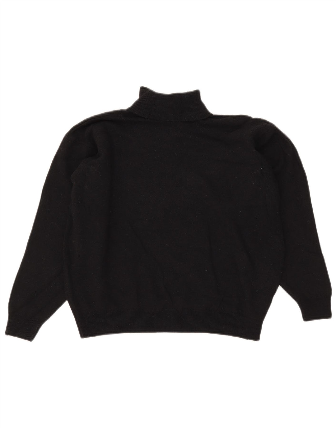 Marks & Spencer Womens Crop Rollkragenpullover Pullover UK 14 Große schwarze Wolle