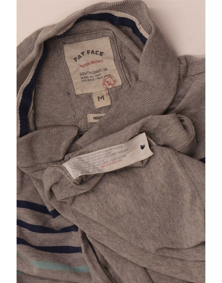 Fat Face Herren-Poloshirt aus mittelgrauer, gestreifter Baumwolle