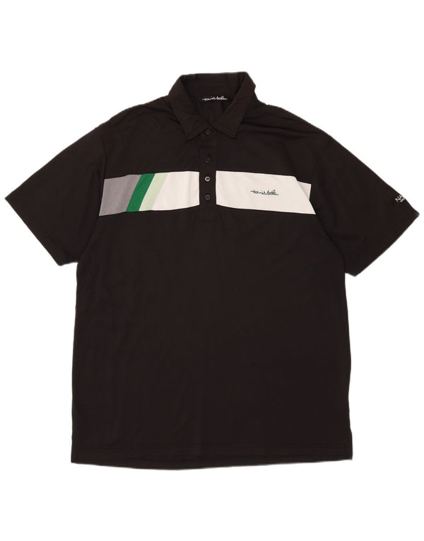 TRAVIS MATHEW Herren-Poloshirt mit Grafik, XL, Schwarz, Farbblock-Polyester