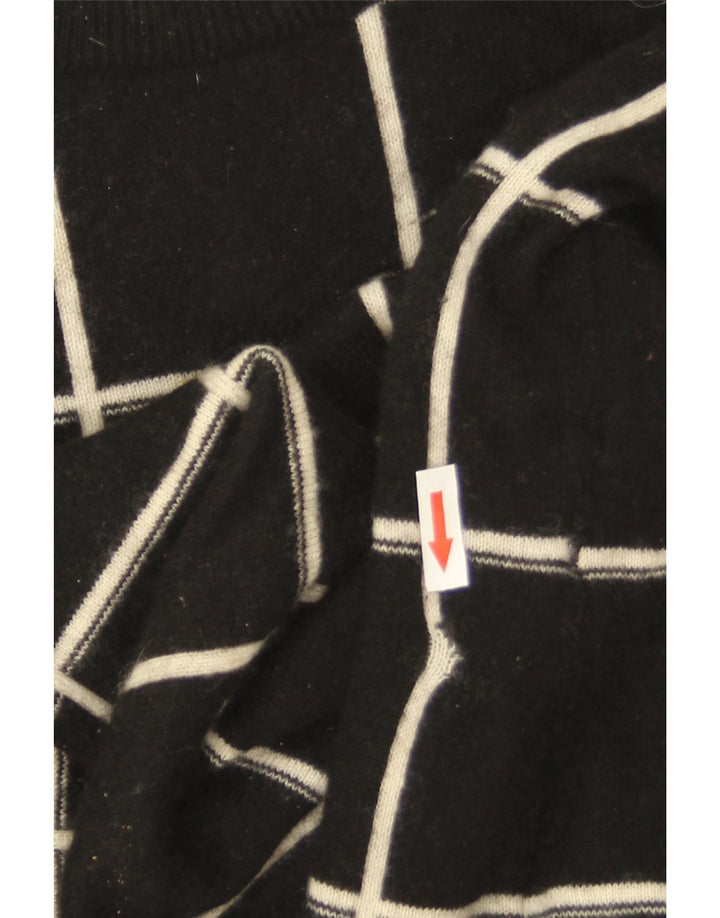 Marks & Spencer Damen-Pullover mit U-Boot-Ausschnitt, Gr. 14, groß, schwarz kariert