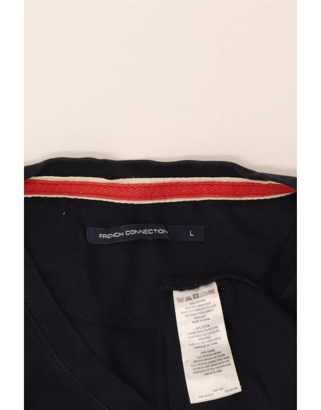 French Connection Herren-T-Shirt mit Grafik, Größe L, Marineblau, Baumwolle