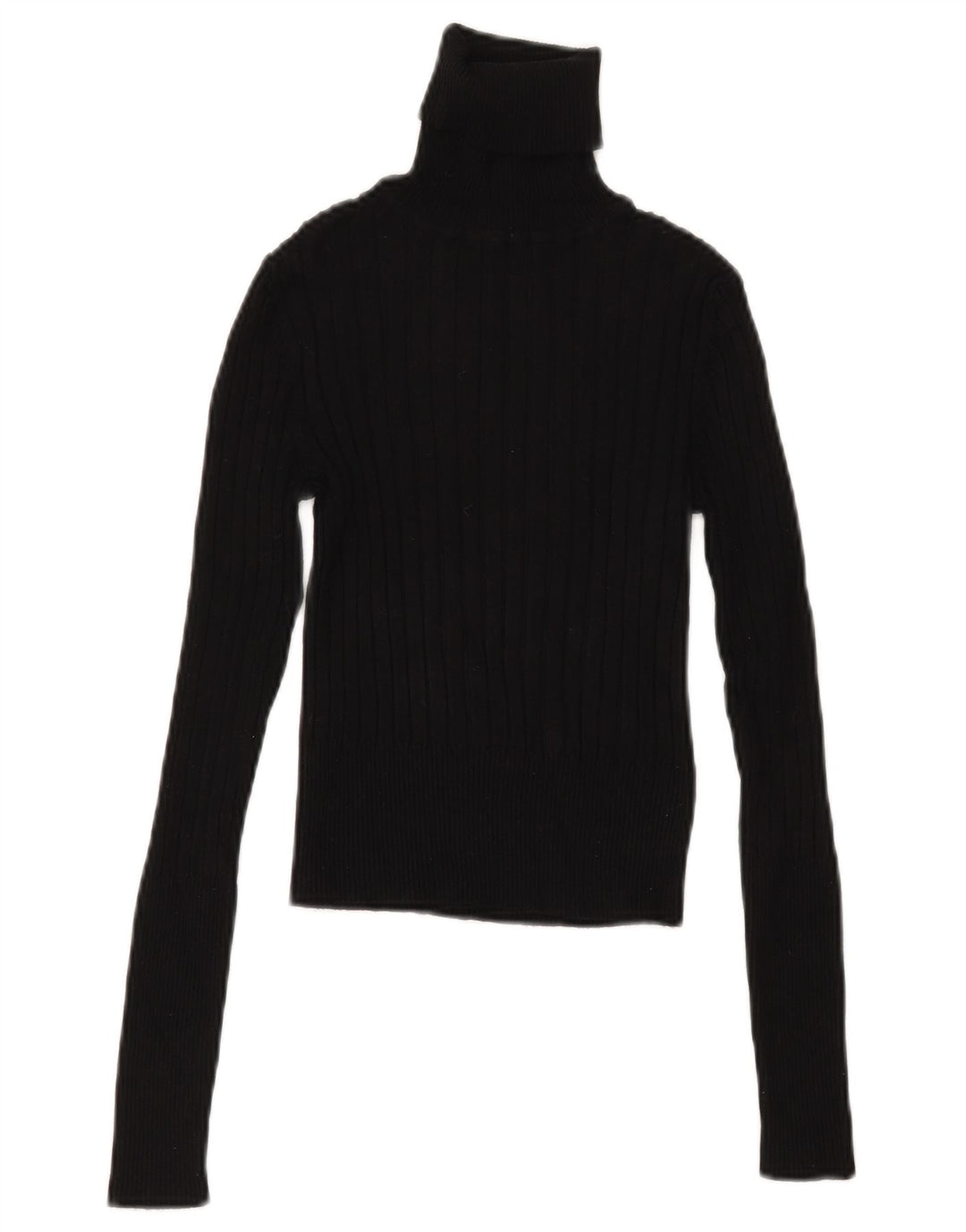 Zara Damen Crop Rollkragenpullover Pullover UK 12 Medium Schwarz