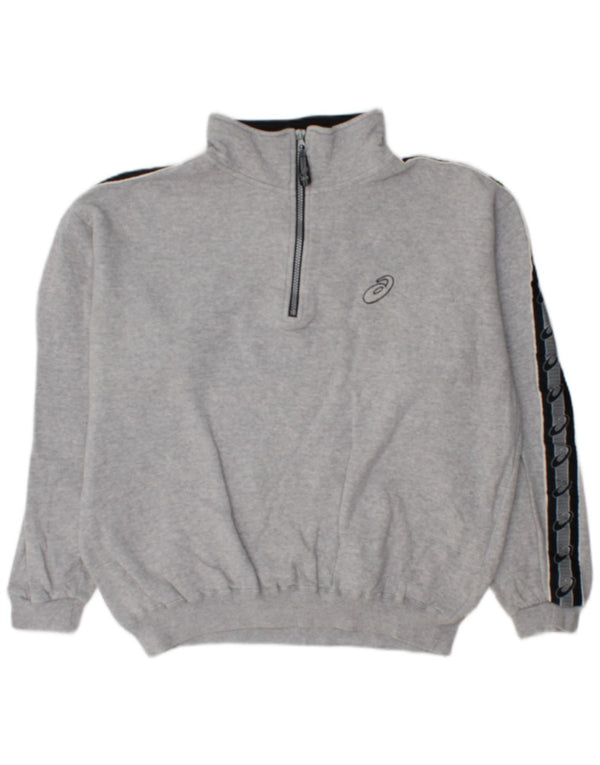 Asics Herren-Sweatshirt mit lockerer Passform und Grafik, Mittelgrau, Farbblock